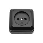 Розетка одинарна накладна Luxel Чорний 2101 87623