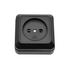 Розетка одинарна накладна Luxel Чорний 2101 87623