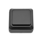 Вимикач накладний одинарний Luxel Чорний 2102 87621