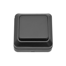 Вимикач накладний одинарний Luxel Чорний 2102 87621