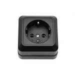 Розетка одинарна накладна з/з Luxel Чорний 2104 87624