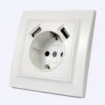 Розетка врізна подв. з/з 16А Enzo біла ЕН 87062