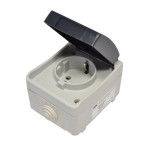 Розетка накладна 1-на з/з Вологозах. Sokol з криш. IP54 68650