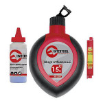 Шнур відбивочний + коректор 115г+шнур рівень МТ-2505 Інтертул 99074