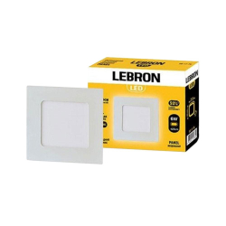 Світильник лед врізний квадрат Lebron 6W 12-10-34