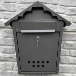 Скринька поштова сіра з замком Україна