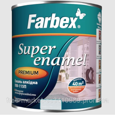 Емаль біла алкідна ПФ-115П ТМFarbex 0,3 кг(р)