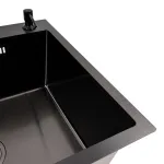 Мойка врізна PVD чорна HANDMADE HSB кв. сифон 70х50см 10170