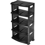 Поличка для взуття 5-ярусна Ротанг чорна 1500457