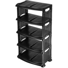 Поличка для взуття 5-ярусна Ротанг чорна 1500457
