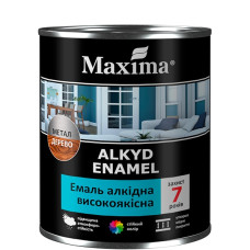 Емаль алкідна високоякісна шоколадна Maxima 0.7 кг Україна