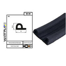 Стрічка ущільнююча гаражна чорна P 9х5,5 1п/м 35058
