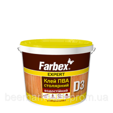 Клей ПВА D3 столярний 1кг Фарбекс 390331