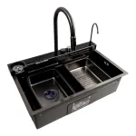 Мойка врізна PDV чорна HANDMADE 78х46см+аксес. 10181