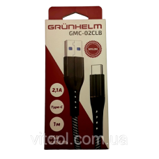 Кабель Type-C 1м GMS-02CLB Grunhelm 68409