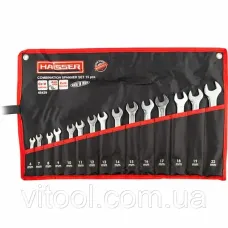 Набір ключів Haisser 15шт в чохлі 6-19,22мм 390433