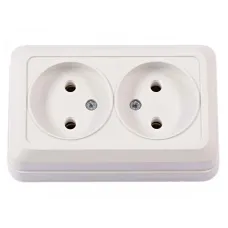 Розетка подвійна накладна кераміка Luxel 2007 Opera