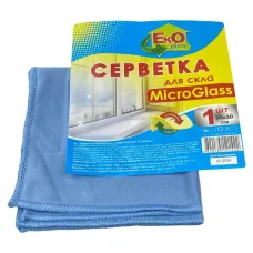 Серветка мікрофібра Eco Plus 30x30см для скла 30548