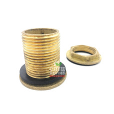 Штуцер з гайкою латунь врізка в бочку 1 27304