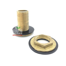 Штуцер з гайкою латунь врізка в бочку 1/2 27305