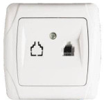 Розетка врізна одинарна телефонна Q-MAX 309