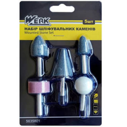 Набір шліф каменів 5шт WERK 35011