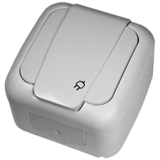 Розетка накладна одинарна з кришкою з/з Viko Palmiye 87429