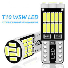 Лампа автомобільна Led W5W 12V canbus 26smd світлодіодна  (без гарантії) 29245
