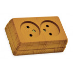 Розетка подвійна накладна Multusan дуб 16А 47-21-21