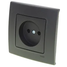 Розетка врізна одинарна б/з Viko Linnera Чорний 87544