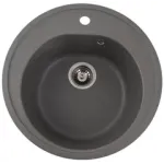 Мойка врізна гранітна 510 Luna матова Сіра + Сиф 10142