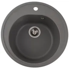 Мойка врізна гранітна 510 Luna матова Сіра + Сиф 10142