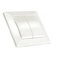 Вимикач 2клав 10А Mutlusan білий 47-00-01