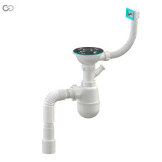 Сифон для мийки з відводом під пральну машину SoloPlast K1110 23695