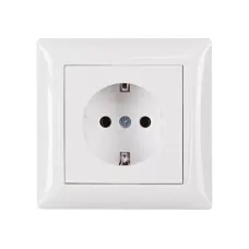 Розетка одинарна врізна з/з Luxel 3004 (9004)