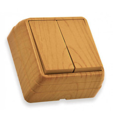 Вимикач накладний подвійний Multusan дуб 47-21-03 87657