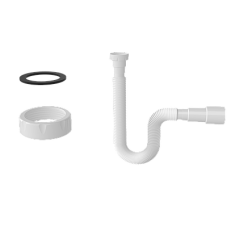 Трубка гнучка з гайкою 1 1/2 800мм під плоску проклд.вихід 40х50мм 1315N