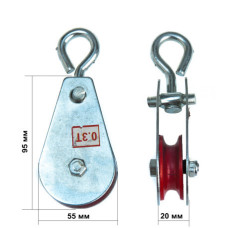Блок для троса одинарний 7х20 39904