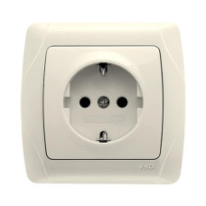 Розетка врізна одинарна з/з Viko Кармен кремова