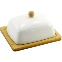 Маслянка порцеляна/бамбук 20.8см PJ03449 79859