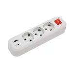 Колодка Люксел 3 гнізда з/з з вим.