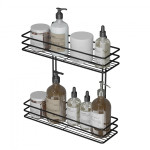 Поличка  в ванну чорна  2-ярусна 35см пряма  ПП 35233 71003 Україна