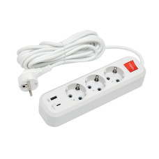 Подовжувач Люксел з/з 5м 3 гнізда з вимик. 87514