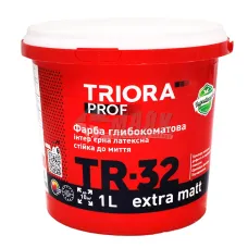 Фарба в/е Тріора інтер'єрна глибокоматова латексна 1л 33778 ЗІП Україна
