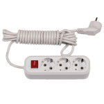 Подовжувач Люксел 5м 3 гнізда з вимикачем 83029
