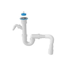 Сифон для мийки прямоточний 70мм гофра д50  1122N