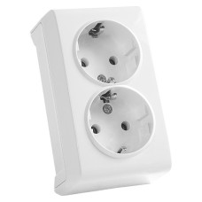 Розетка накладна подвійна VIKO VERA біла з/з 87095