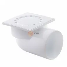 Трап каналізаціний д110х90гр білий 150х150мм пласт 10729