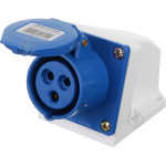 Роз'єм силовий стаціонар. 16А 220В 2P+PE 68351