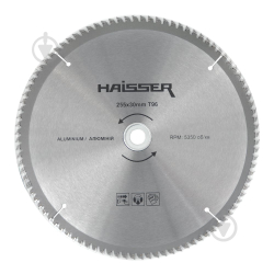 Диск пильний 255х30 96 зуб по алюмін. Haisser 390679